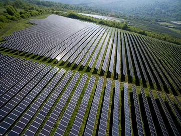 A picture of a utility-scale PV park