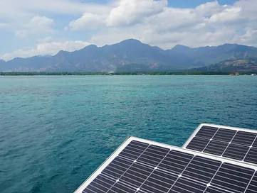solar cells on water, from maximus beaumont/unsplash